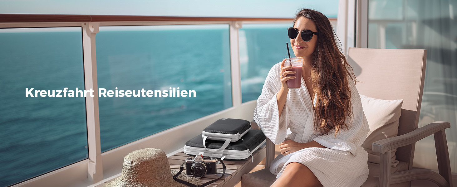 Органайзери для валізи - набір 8 шт. (Compression Packing Cubes), вологостійкий, для подорожей, чорний