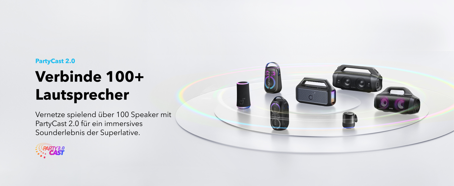 Soundcore Boom 2 - портативна Bluetooth колонка, 80W, сабвуфер, LED, IPX7, USB-C, EQ, BT 5.3, для кемпінгу, пляжу, саду, чорна