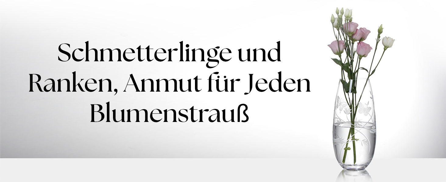 Скляна ваза Butterfly Zylinder - циліндрична ваза висотою 25 см, прозора, для елегантних акцентів