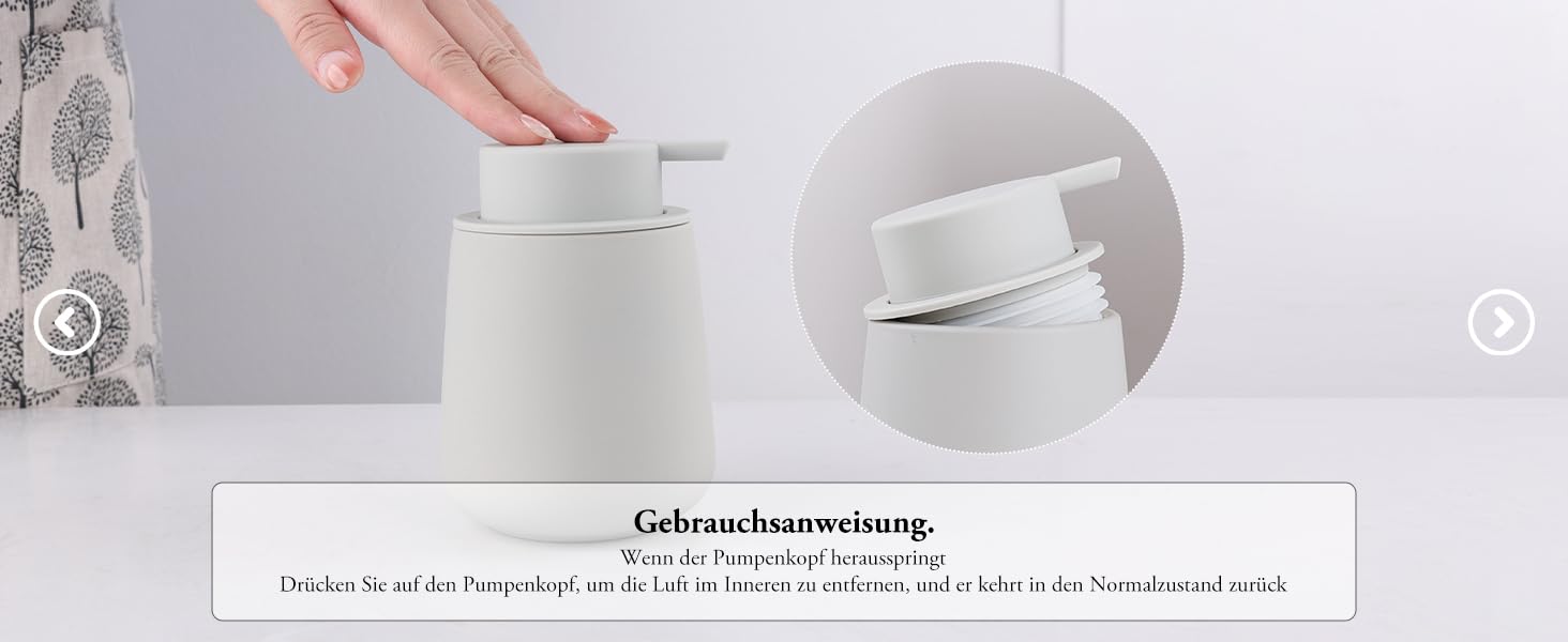 Дозатор для миючого засобу BosilunLife 350 мл - Наповнюваний, велика кнопка, стильний, антиковзкий, BPA-free для кухні та ванної кімнати