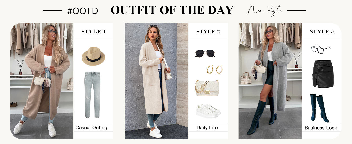 Жіночий кардиган Fisoew: довгий, оверсайз, з довгим рукавом та кишенями. Бежевий, XXL