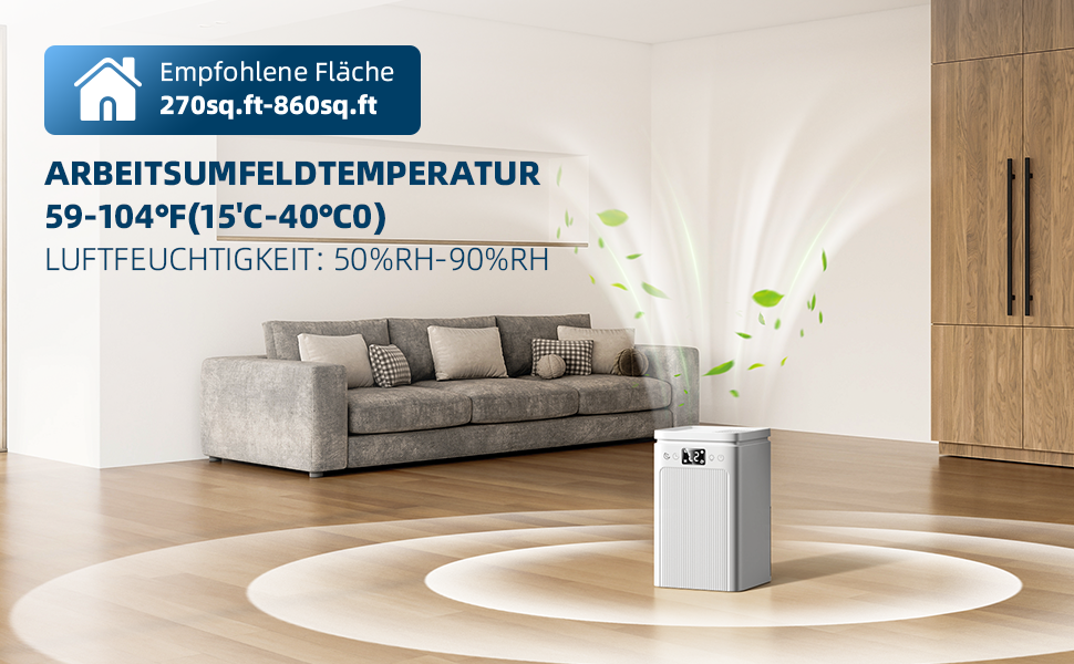 Електричний осушувач повітря 2.2L, портативний, тихий, з таймером 2-12H, 7 кольорів підсвічування, автоматичне відключення, для спальні, підвалу, ванної кімнати (білий)