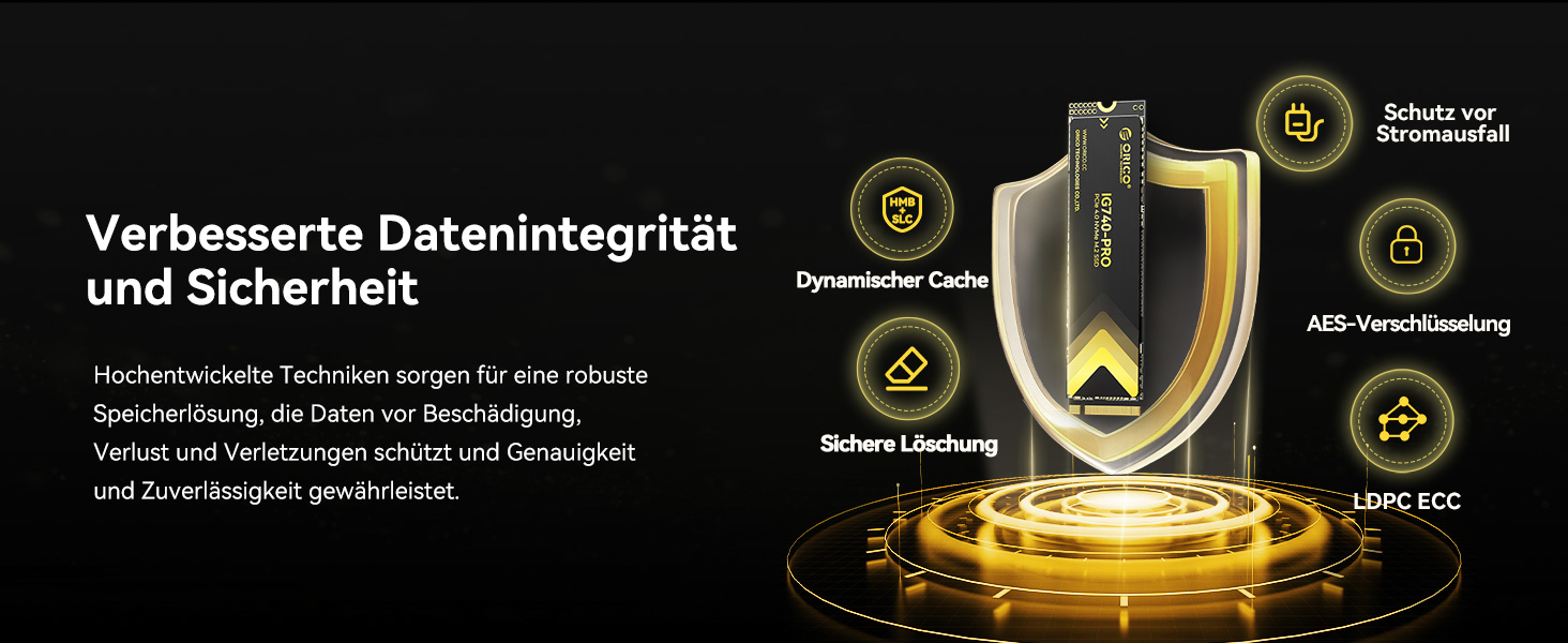 SSD Orico 1TB M.2 NVMe PCIe 4.0 (IG740PRO) - Швидкість до 7100 МБ/с, TLC 3D NAND, з радіатором, для ПК, ноутбука, PS5