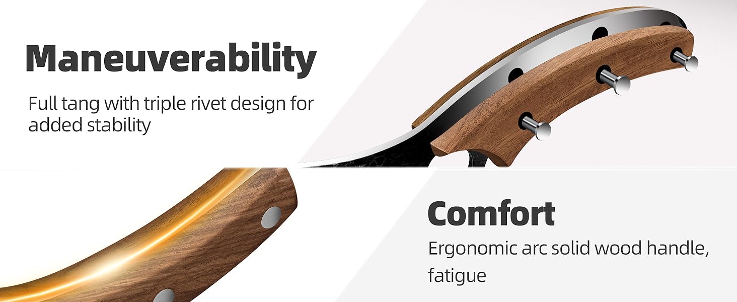 Кухонний ніж шеф-кухаря Plys 20см: професійний ніж з вуглецевої сталі з ергономічною ручкою