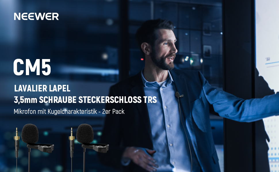 NEEWER Міні мікрофон-лавал'єр з USB для Mac, Windows, PC, Лапстоп, YouTube, Skype, Podcast, Gaming, Vlog, Конференції (2 шт.)