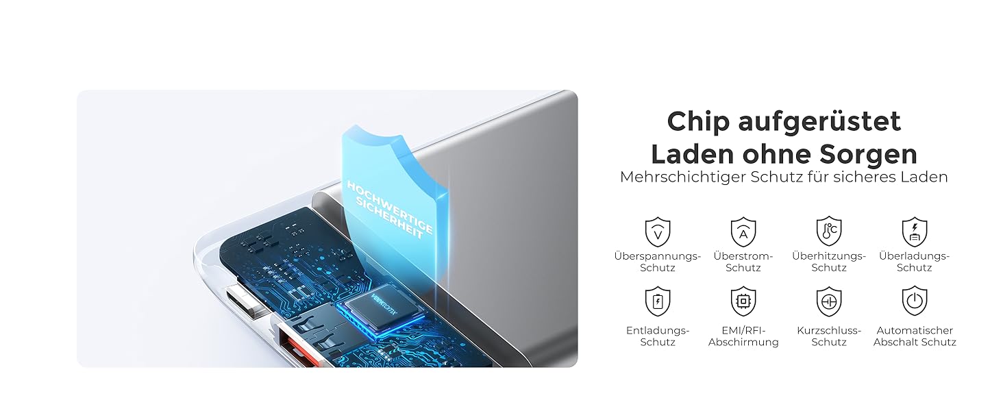 Power Bank VEEKTOMX 10000mAh: Компактний повербанк 22,5W з PD 3.0 та QC 3.0, USB-C, для iPhone/Samsung/Huawei/Xiaomi/AirPods/iPad, чорний