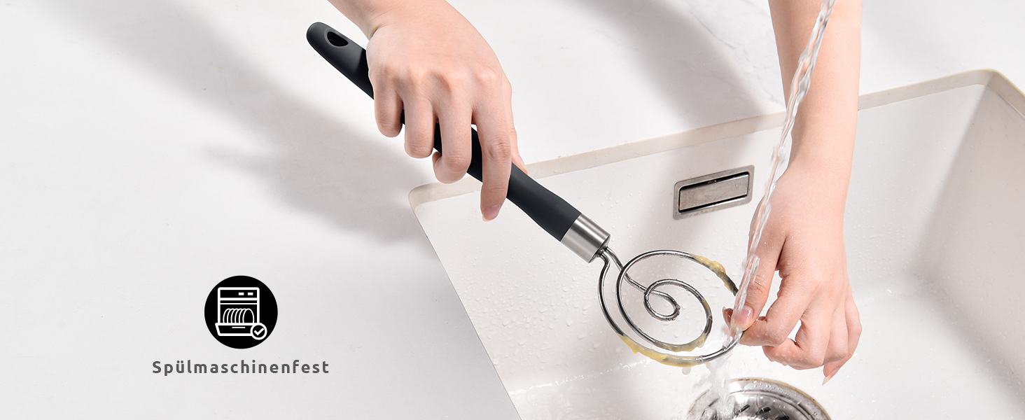 Міксер для тіста U-Taste: ручний вінчик для випічки з нержавіючої сталі 18/8, 32 см, чорний