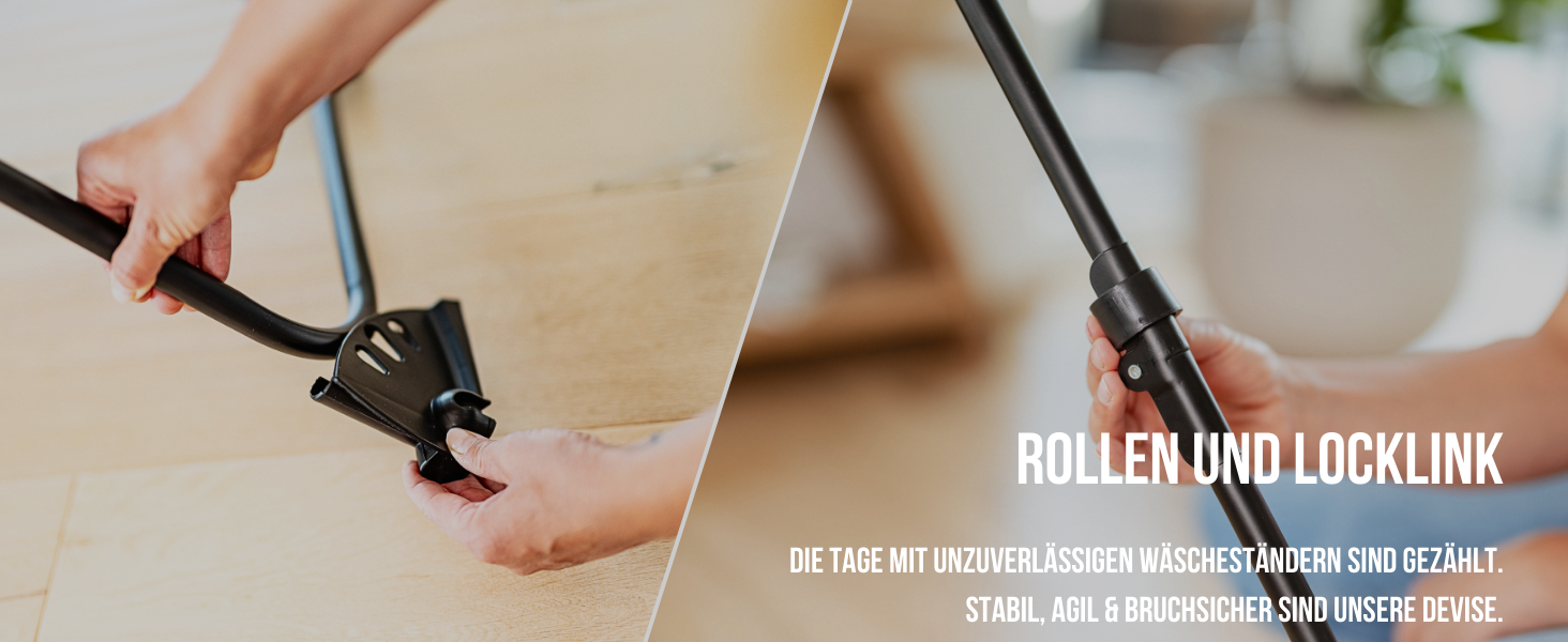 MONDHEIM® Сушарка для білизни XXL, 26 м довжини, чорна, знімний поперечина, для балкону/тераси