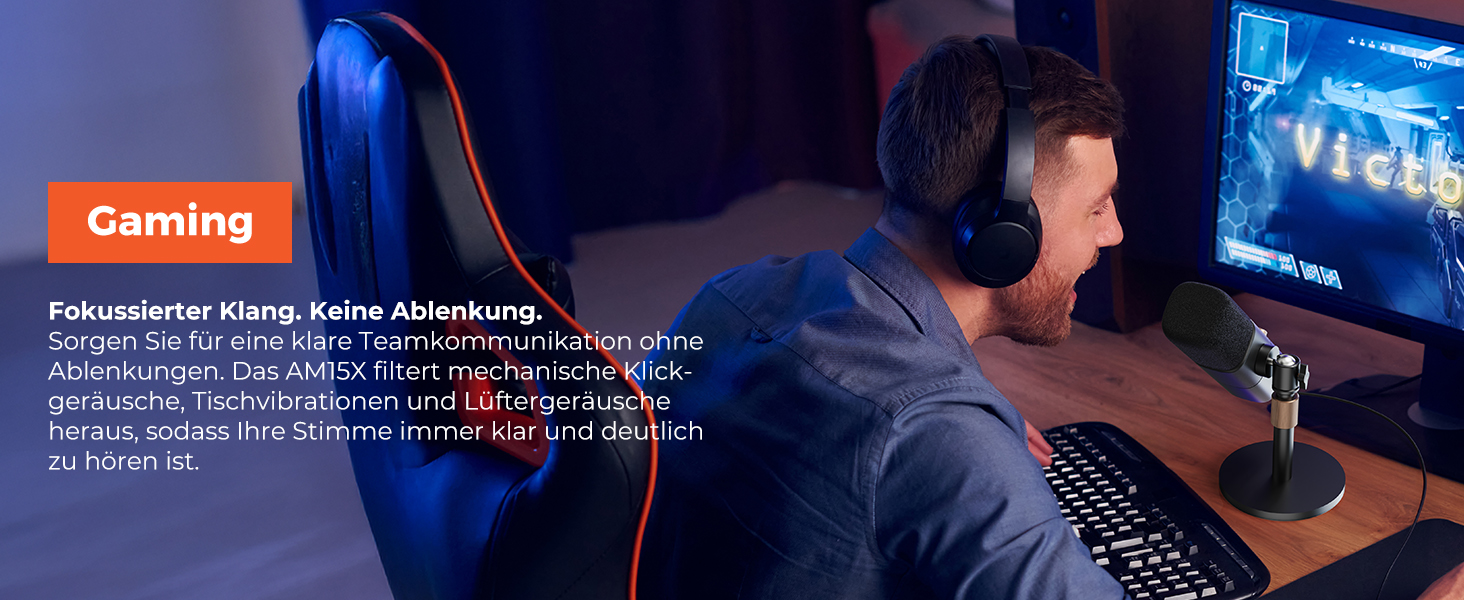 Динамічний мікрофон NearStream USB/XLR для ПК, геймінгу та стрімінгу з регулюванням гучності, кнопкою Mute, ізоляцією голосу, сумісний з MAC, PS4, PS5, мікшером (AM10X/AM15X)