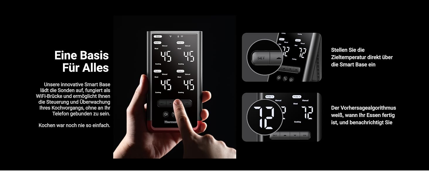 Бездротовий термометр для м'яса ThermoMaven P2 з Bluetooth 5.3, 2 зондами, 6 сенсорами, Wi-Fi, IPX8, для грилю, духовки, кухні, фритюрниці