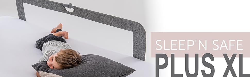 Захисний бортик для ліжка hauck Sleep N Safe Plus XL, дитячий, 150x50x44 см, складаний, для дітей 18 міс-5 років, сірий меланж, підходить для ліжок 200-220 см