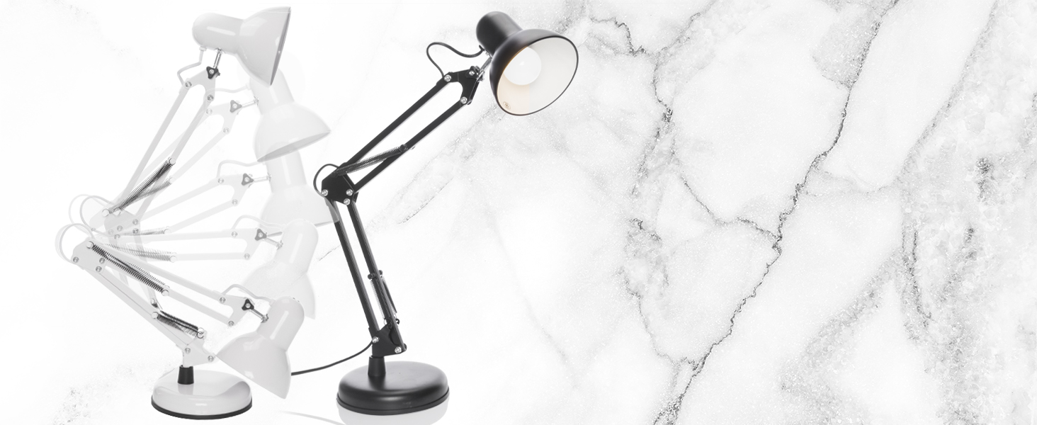 Ретро настільна лампа для робочого столу з гнучким регулюванням, LED, чорна