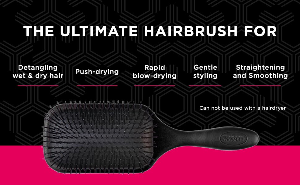 Щітка для волосся Denman D90L Tangle Tamer Ultra для довгих та густих волосся, чорна