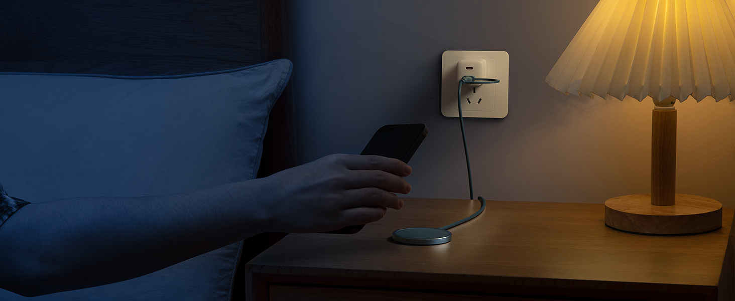 Бездротовий зарядний пристрій JSAUX MagSafe 15W, сумісний з iPhone 17 Air Pro Max, iPhone 16/15/14/13/12, AirPods 3/2, блакитний