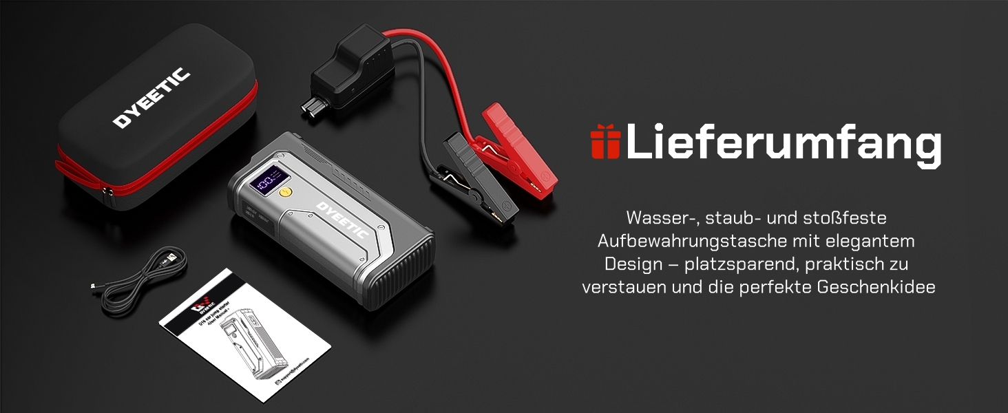 Powerbank Starthilfe 7000A: портативний пусковий пристрій для авто 12V (бензин, дизель до 12.0L), з LED ліхтариком та USB зарядкою, сріблястий