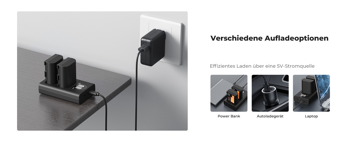 Акумулятор для камери Canon K&F CONCEPT LP-E6P 2400mAh (2 шт.) з зарядним пристроєм, сумісний з EOS R5 Mark II, R5, R6, R7