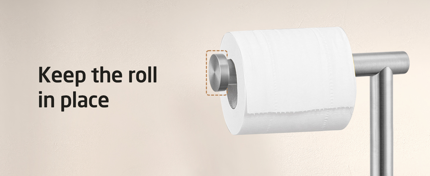 Stainless Steel Freestanding Toilet Paper Holder - Brushed Finish, SUS304, 66cm Height