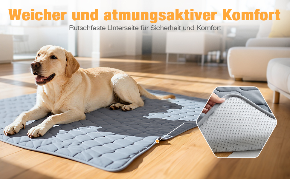 Водонепроникний килимок для собак Lekereise 137x208 см – 100% поглинаючий, не пропускає витоки, м'який, з антиковзаючим покриттям. Захист для дивану, ліжка та авто. Практичний килимок для собак та котів (Сірий)