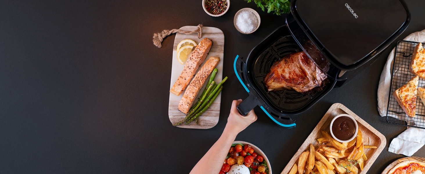 Фритюрниця Cecotec Cecofry Full Inox 5500 Pro 5.5 л з аксесуарами. 1700 Вт, цифрова, без масла, PerfectCook, з нержавіючої сталі