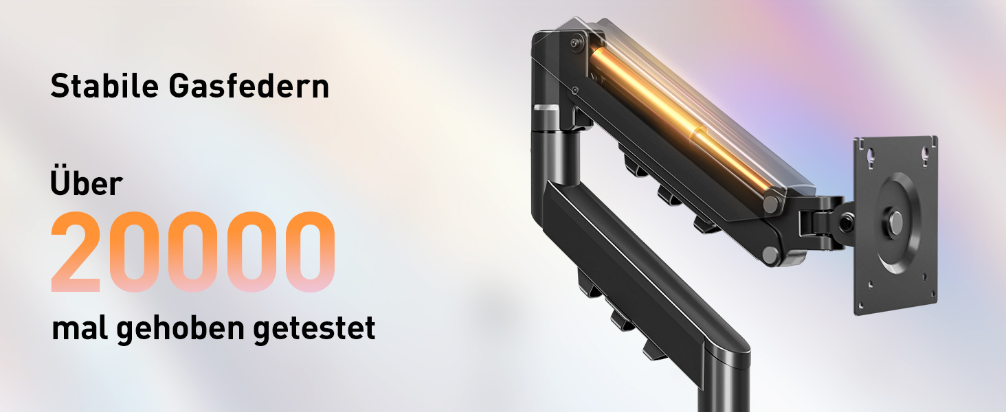 Кронштейн для монітора ELIVED EV6013W-DE з газліфтом, для екранів 13-32 дюймів (2-9 кг), VESA 75/100 мм, регульований нахил та поворот, чорний