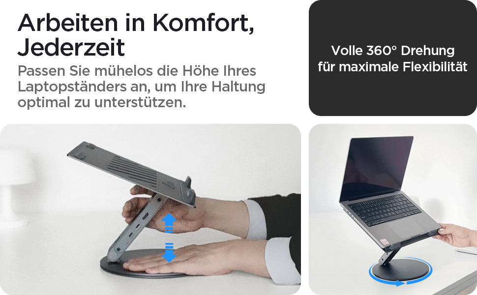 Підставка для ноутбука Spigen ArcDock 6-в-1 з док-станцією (Space Grey) - USB-C, HDMI 4K, для MacBook, iPad, Notebooks до 15.6