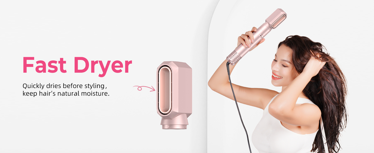 Набір для укладки волосся 6 в 1 Pro Hair Styler: фен, щітка, плойка, автоматична завивка. 1000W, для всіх типів волосся (Оранжевий)