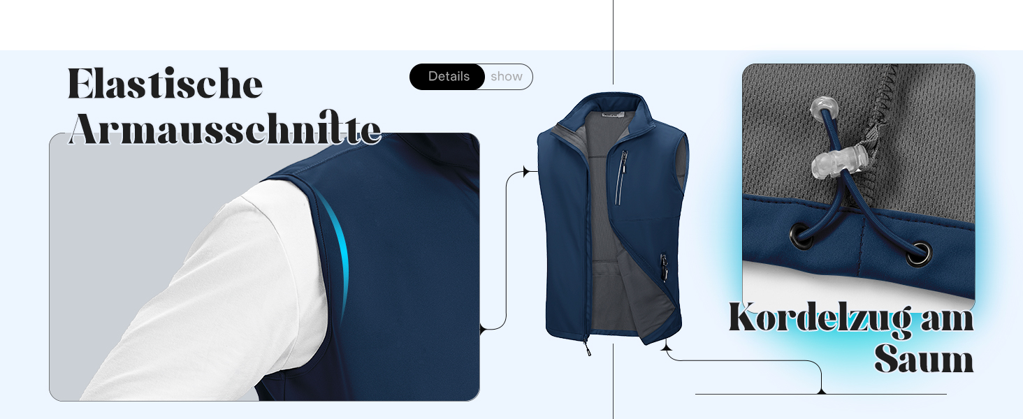 Чоловіча софтшеллова жилетка Outdoor Ventures для активного відпочинку: велосипедна, водонепроникна, вітронепроникна, чорна