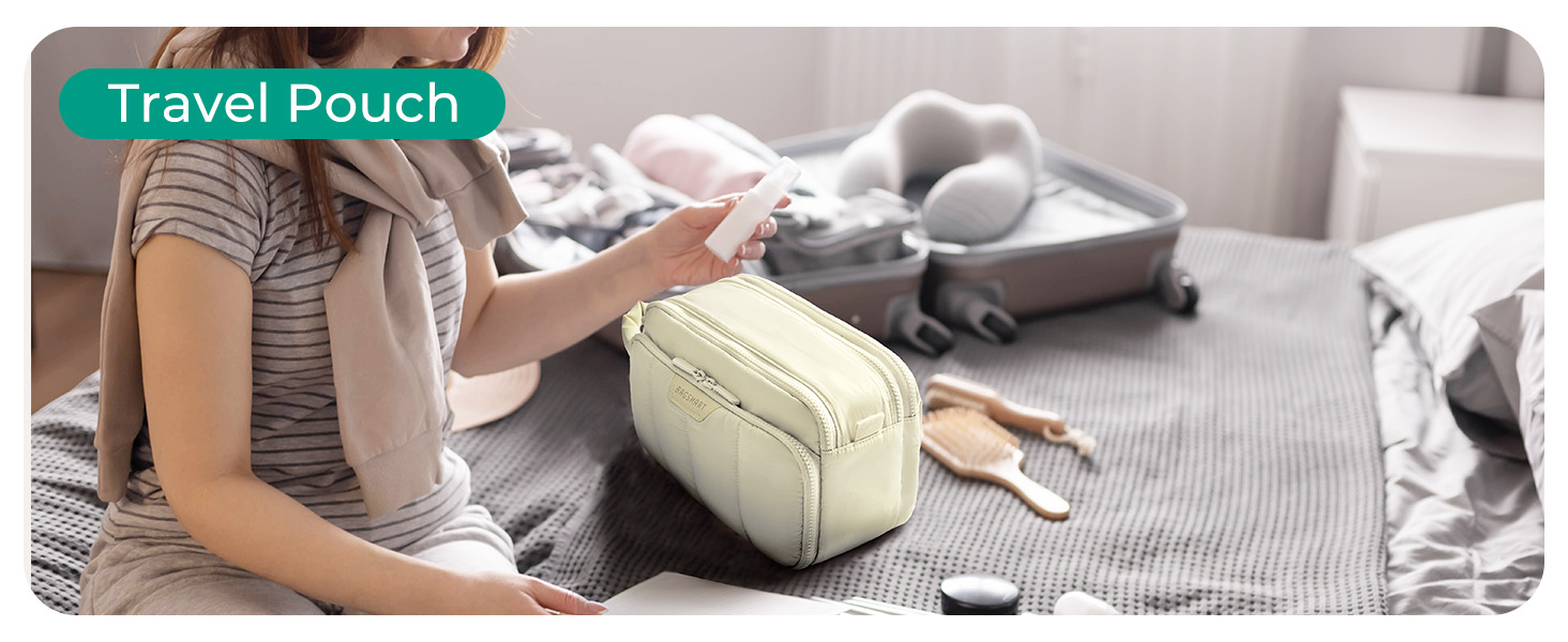 BAGSMART Косметичка для подорожей, органайзер для макіяжу та туалетних аксесуарів, чорна