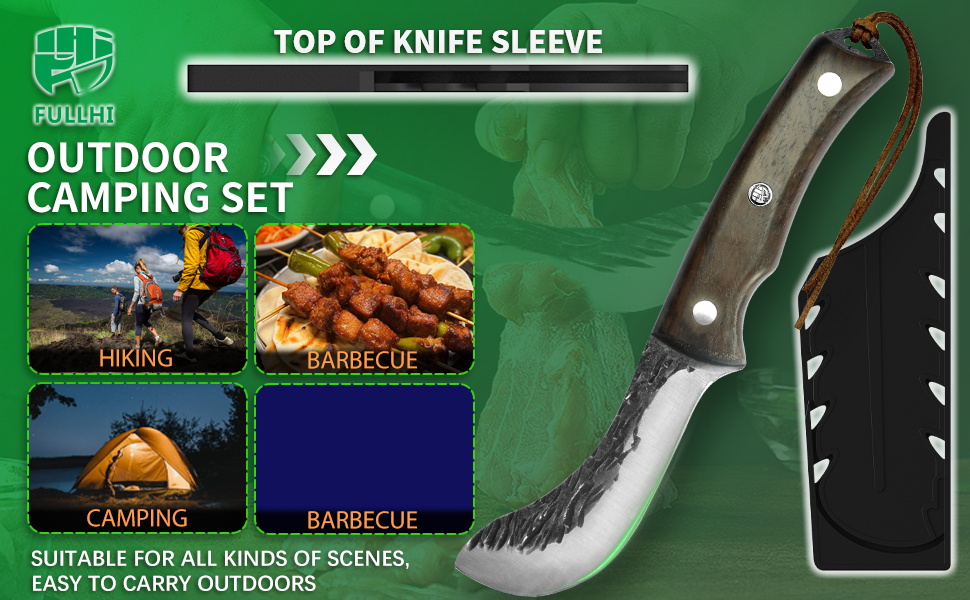 Набір кухонних ножів FULLHI з дерев'яною ручкою (11 предметів)