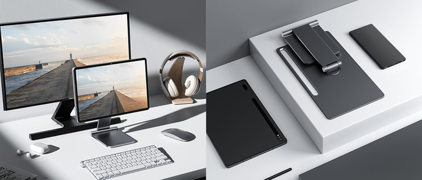 Магнітна підставка LULULOOK для iPad Pro 12.9 та iPad Air 13'' M4/M3/M2 — поворотна на 360°, складна, алюмінієва