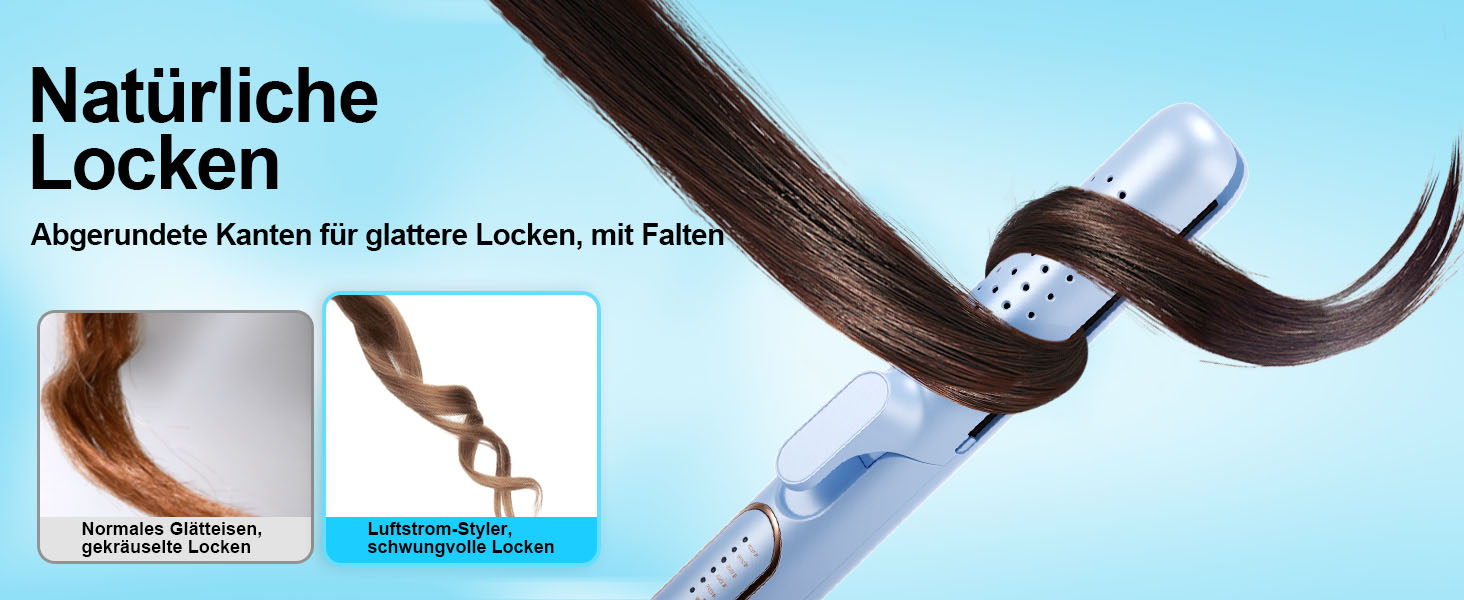 Випрямляч та локони 2-в-1 з функцією холодного повітря, 5 температурних режимів (140-220°C), Blow-функція для швидкого укладання