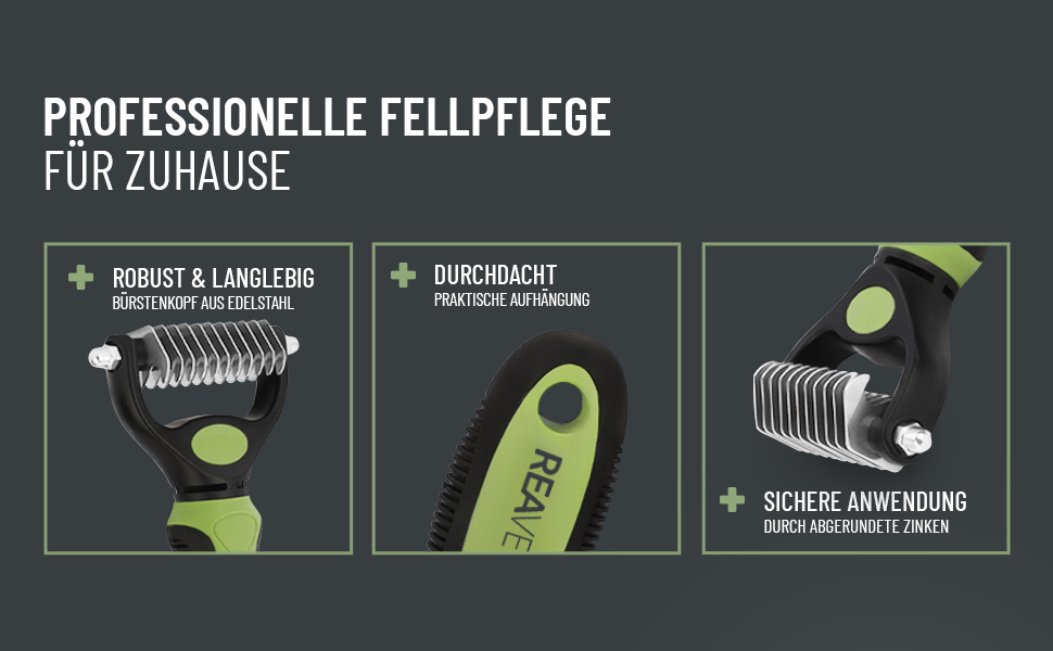 Щітка для собак та котів ReaVET для видалення підшерстя та повсті, масажний ефект, захист верхнього шару шерсті, розмір M-L (також XS-S)