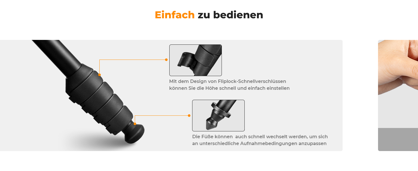 Монопод K&F Concept MS16 - 160см, алюміній, 5 секцій, для DSLR/DSLM/компактних камер