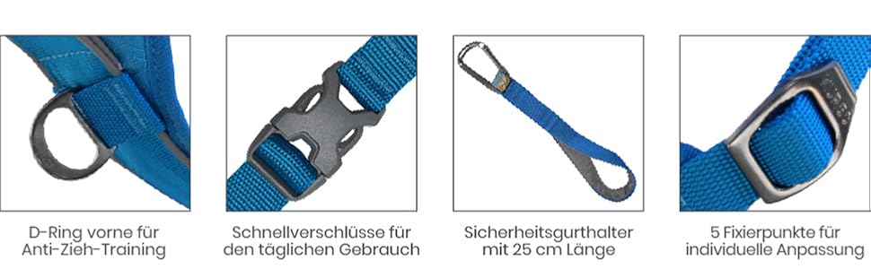 Kurgo TRU-Fit – інтелектуальне обплетення для собак, навчальне обплетення, обплетення проти потягування з кріпленням для безпечного ременя – чорний колір, розмір L