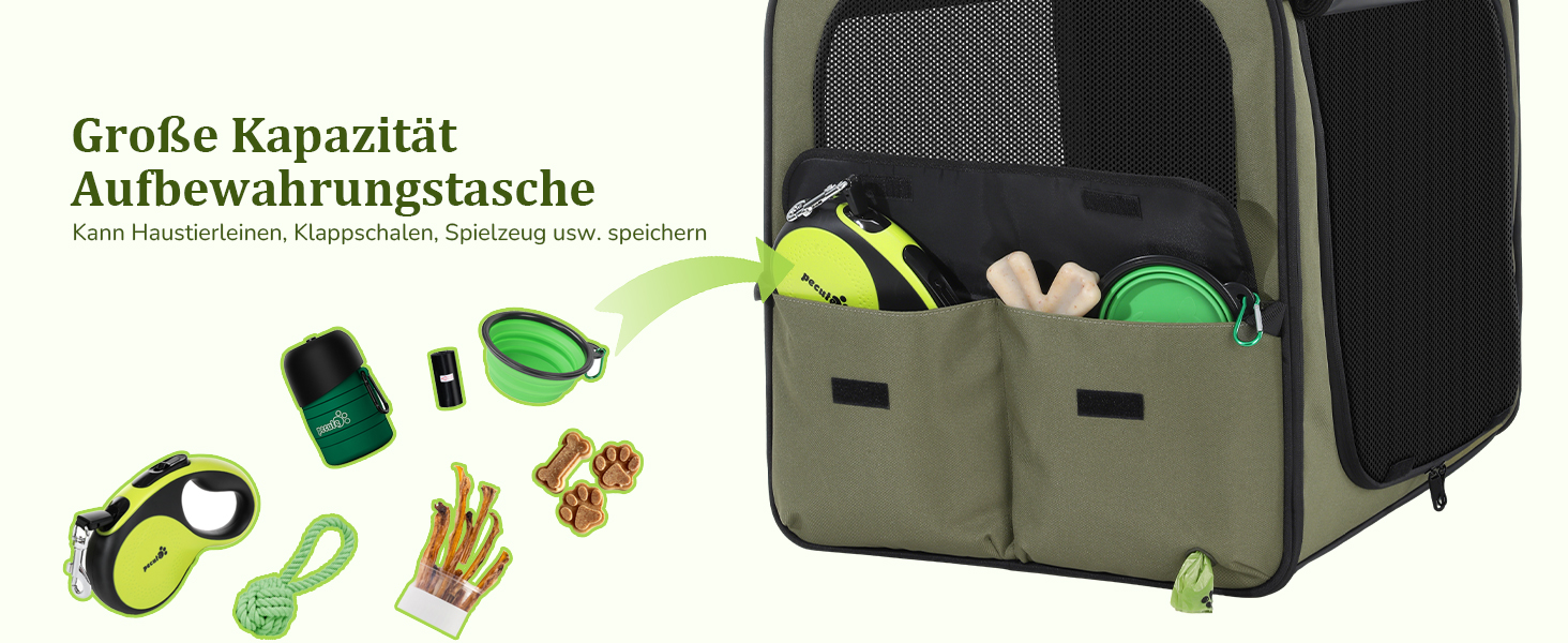 Транспортна переноска для собак Pecute: стабільна, складана, дихаюча, з ролетним віконцем (61x52x45 см)