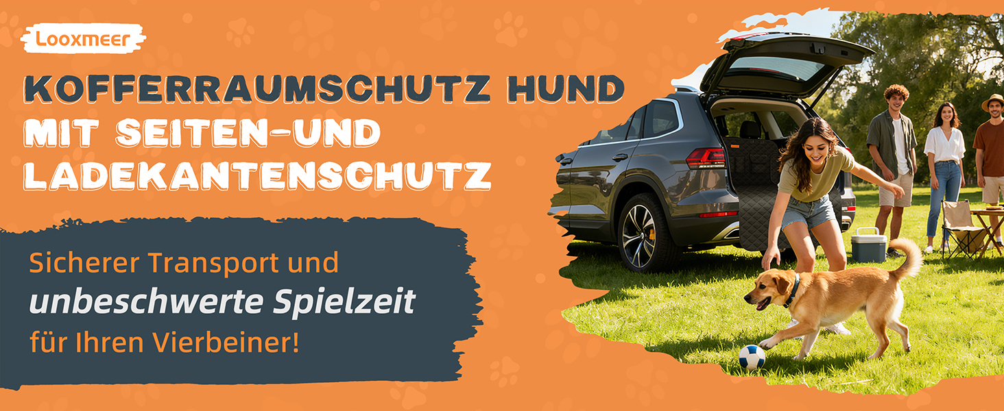Захист для багажника автомобіля від собак: борти та захист від порогу - універсальний килимок для багажника, водонепроникний та стійкий до подряпин. Підходить для авто, універсалів, SUV (чорний, преміум)