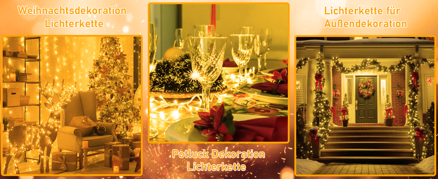 Ланцюжок прикрас для дому та саду на батарейках, 30м, 300 LED, з таймером, 8 режимів, тепле біле світло, вологостійкий, для декору кімнати, вечірки, балкону, ялинки