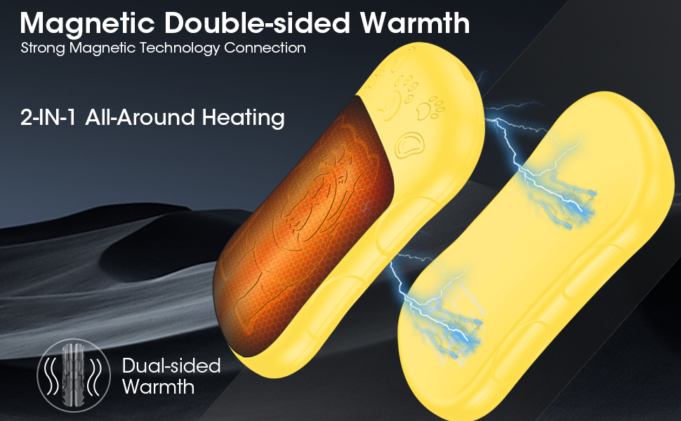 Електричні грілки для рук, 2 шт. 6000mAh, акумуляторні, багаторазові, для активного відпочинку, полювання, гольфу, кемпінгу, теплий подарунок для жінок, чоловіків, дітей (Жовтий)