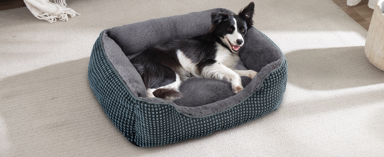 Крісло-лежанка для собак середніх порід FURTIME, м'яке, з антиковзким покриттям, для собак та котів, 76x61x23 см, темно-синій