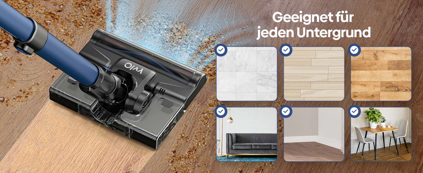 Акумуляторний пилосос Olvy 2-в-1 з функцією миття підлоги, для шерсті тварин, килимів та твердих поверхонь, бездротовий, без мішка, потужність 35KPA, 5 режимів, LED-дисплей, легкий, з HEPA-фільтром та аксесуарами