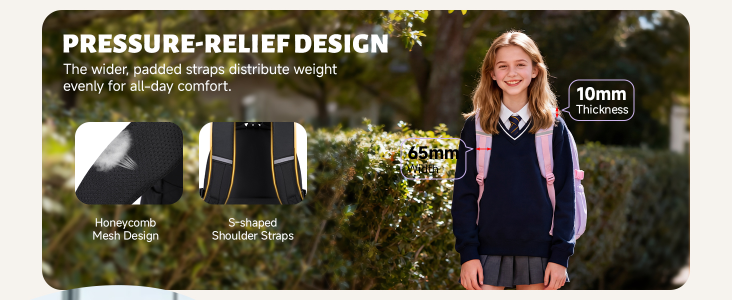 Шкільний рюкзак Tanou для дівчаток: великий, з тканини Oxford, з багатьма відділеннями, чорно-фіолетовий