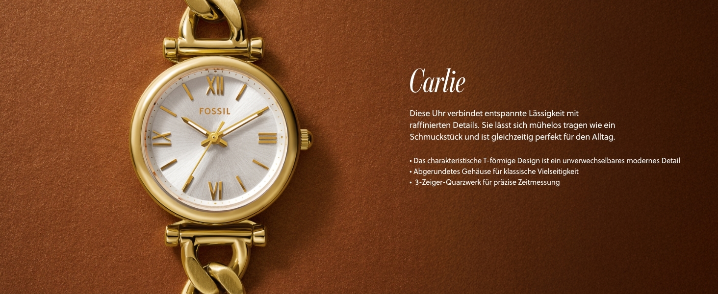 Жіночий кварцовий годинник Fossil Carlie, сріблястий, діаметр 29 мм