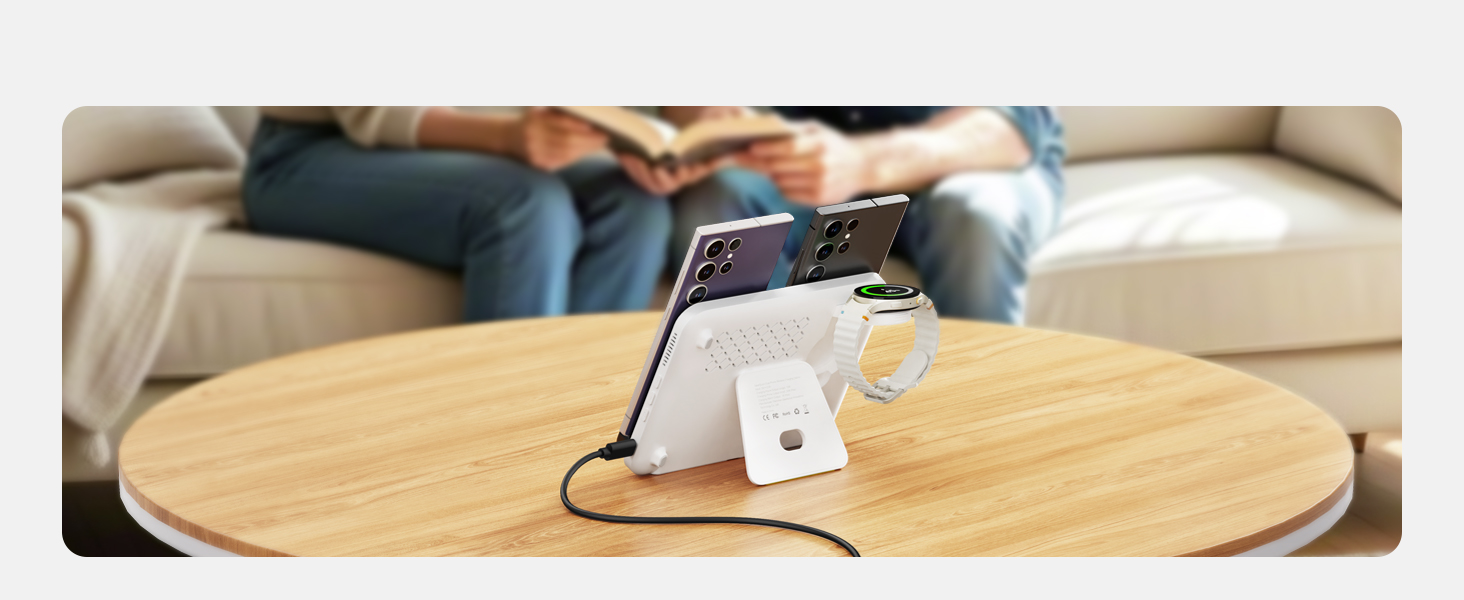 Бездротовий зарядний пристрій SwanScout 710S для Samsung Galaxy S25 Ultra/S25/S24, iPhone 17/16/15, Galaxy Watch 8/8 Classic/7/Ultra