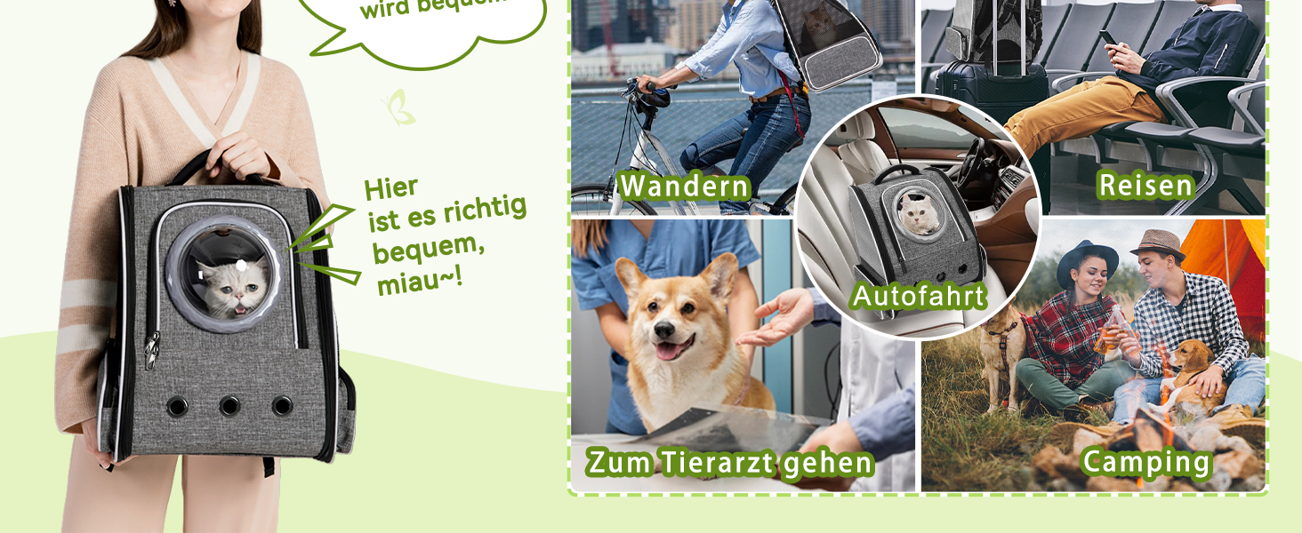 Рюкзак-переноска для котів та собак PENCCOR, розширюваний, сірий. Зручний рюкзак-транспортер для подорожей з домашніми тваринами. Дихаючий рюкзак для великих котів та маленьких собак.