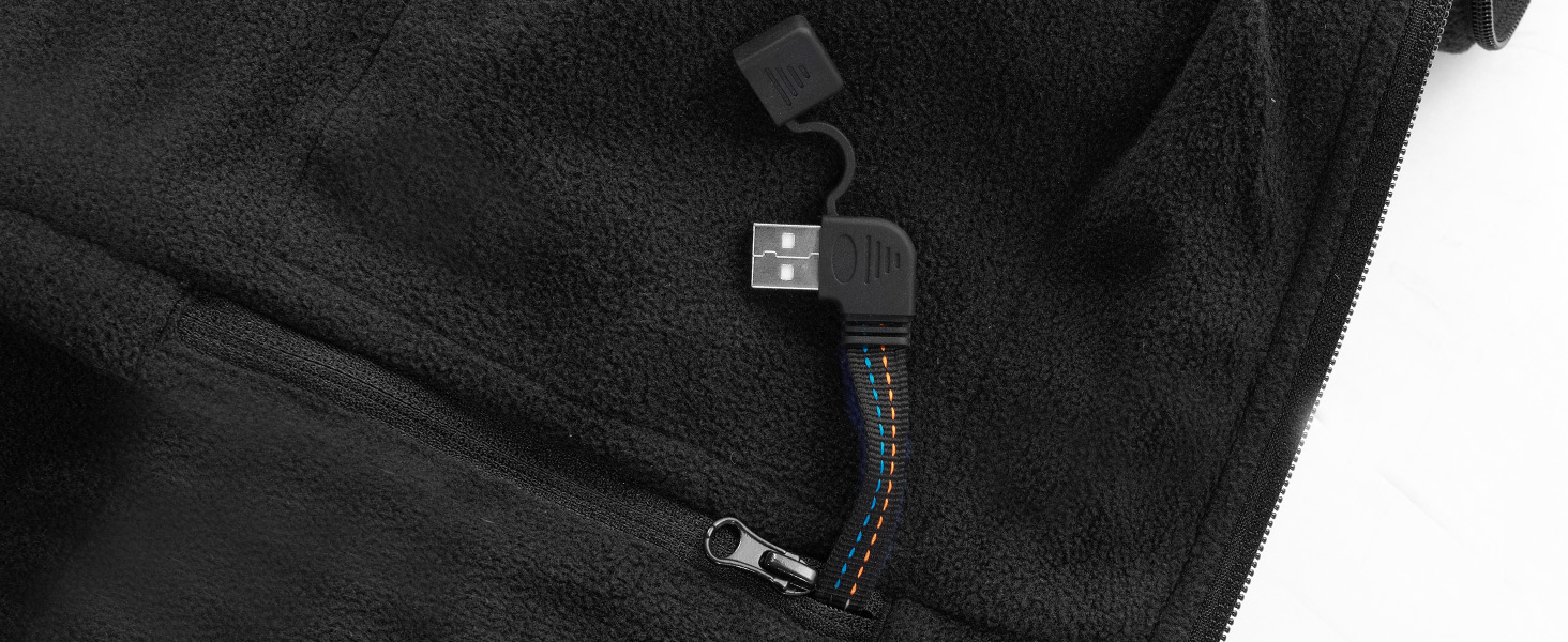 Обогревна жилетка з флісу для чоловіків з акумулятором 5V 10000mAh - жилетка з 3 рівнями нагріву, 5 зонами обігріву, ідеальна для роботи на відкритому повітрі, катання на лижах, піших прогулянок та щоденних поїздок. Чорний, XXL