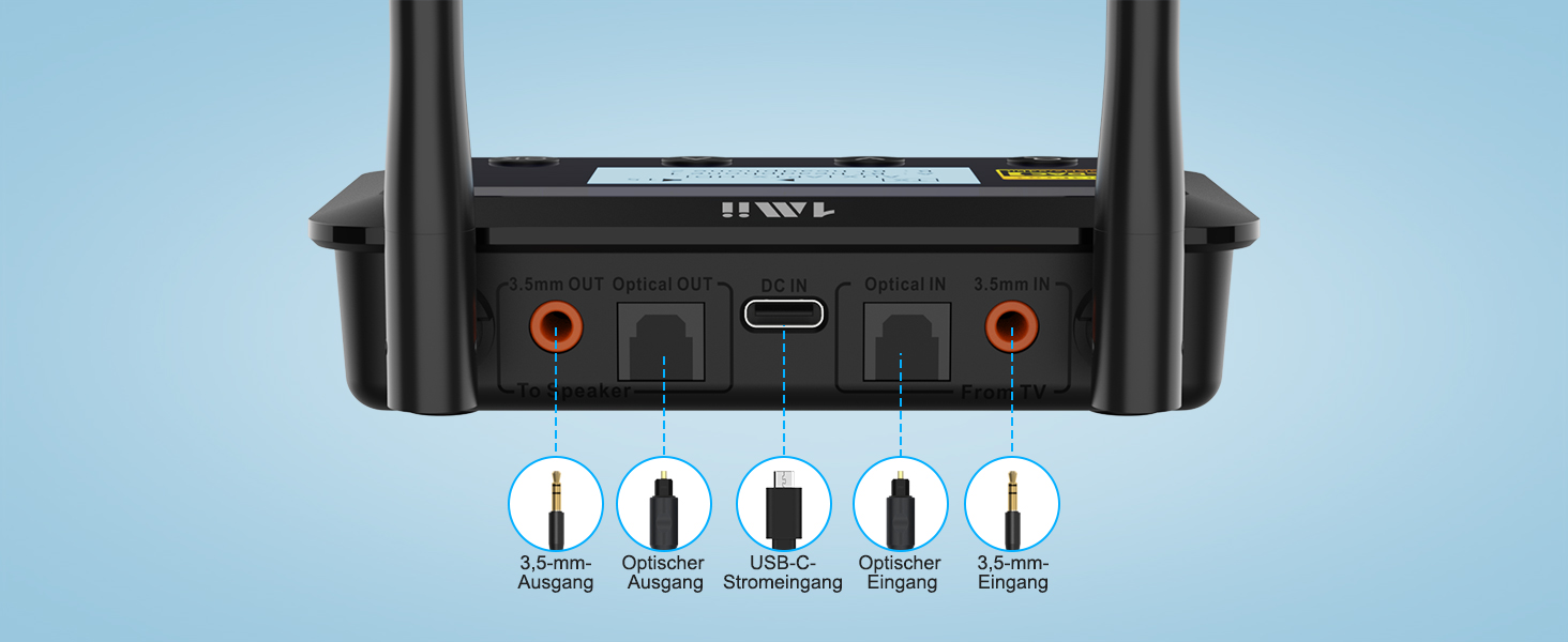 HiFi Bluetooth адаптер 1Mii B03Pro+ (Трансмітер та Ресивер) з підтримкою LDAC для телевізора та стереосистем