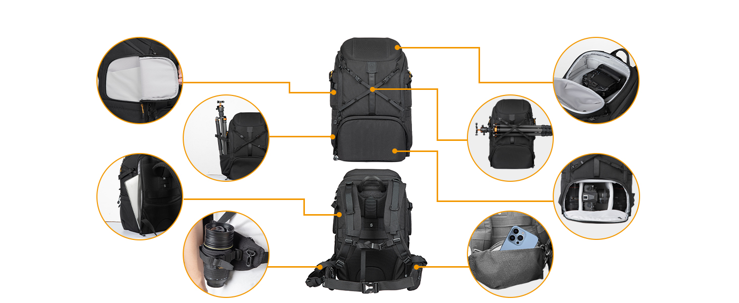 Рюкзак для камери Tarion HX-XL, 2-в-1, чорний, водонепроникний, з відділенням для ноутбука 15.6 дюймів