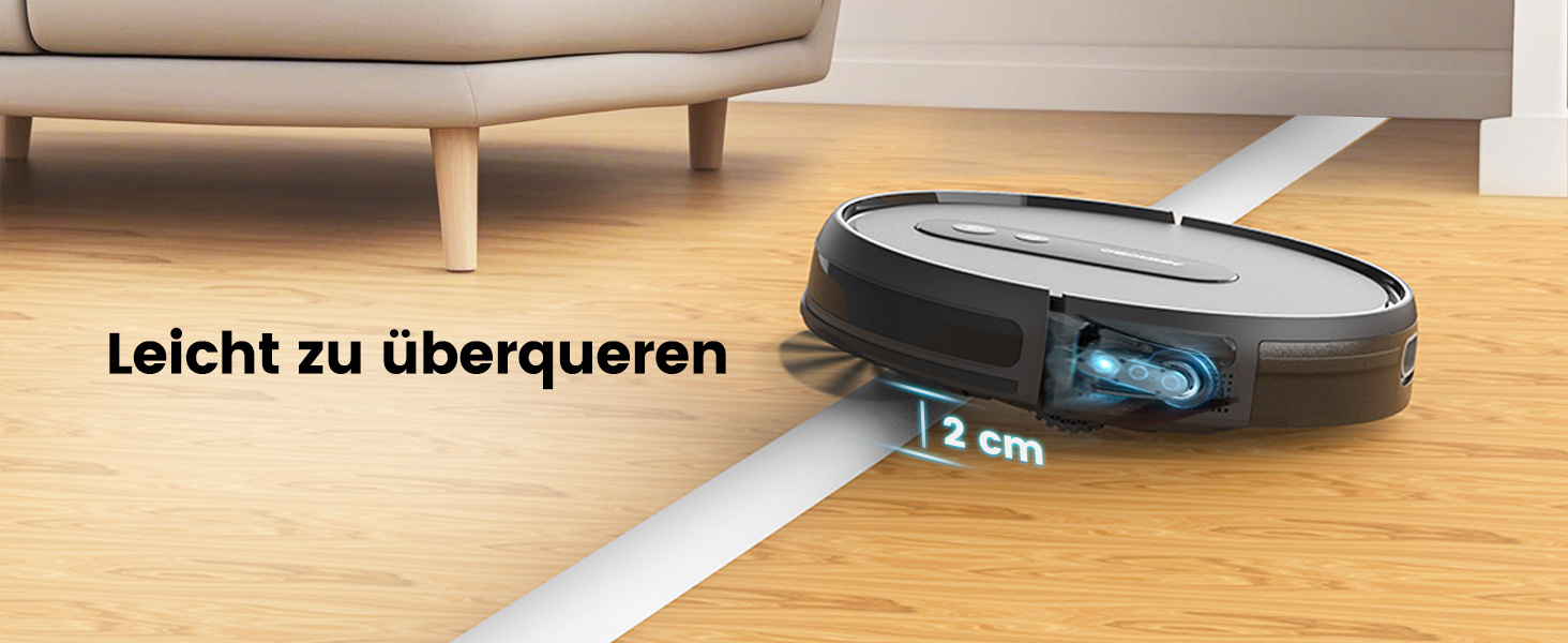 Робот-пилосос AIRROBO P25: потужність 2800 Pa, для твердих поверхонь та килимів, керування через додаток, 120 хв роботи, з пультом дистанційного керування (чорний)