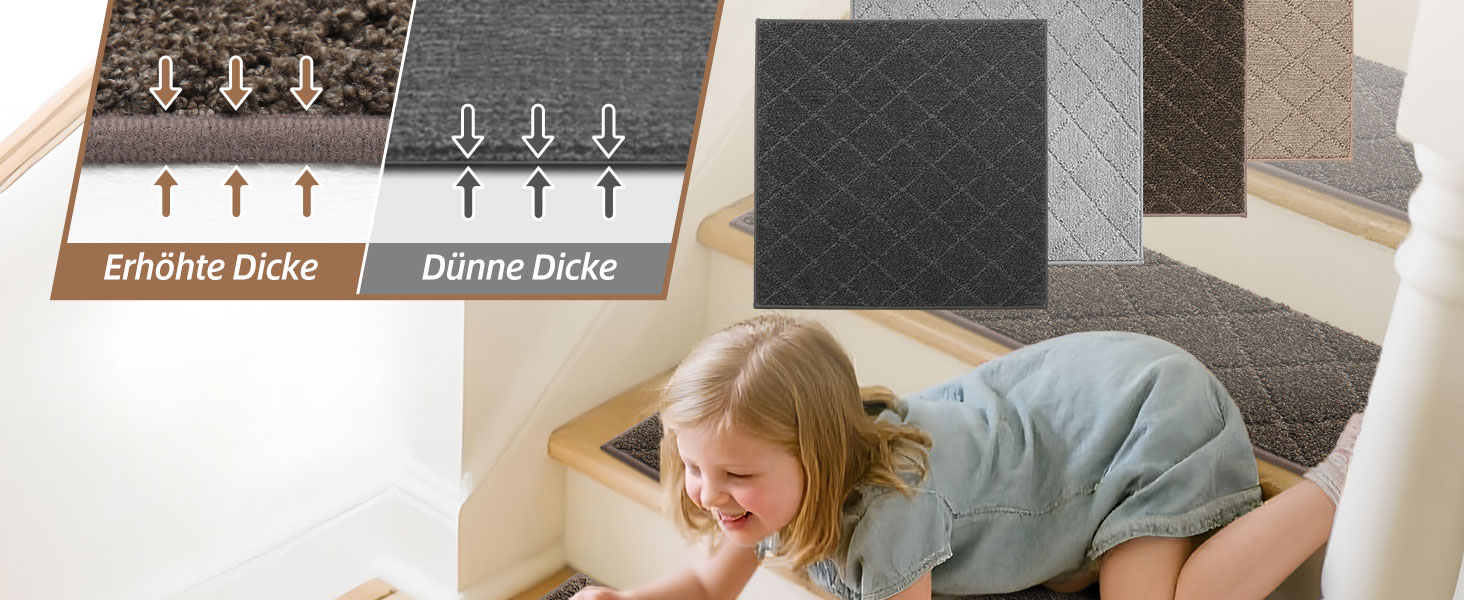 Ковзаючі сходи COSY HOMEER, 15 шт., 70 x 22 см, антиковзкі, самоклеючі, машинне прання, 100% поліестер, TPE-підкладка, для дітей, літніх людей та домашніх тварин, сірий та білий