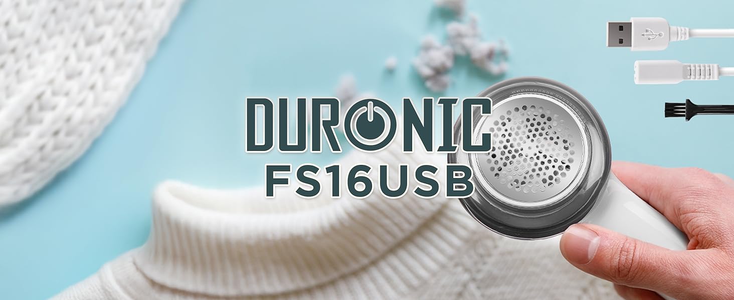 Duronic FS16USB: Бездротовий видалення ворсу для одягу, регульована ручка, для шерсті, шовку та вовни, ергономічний дизайн